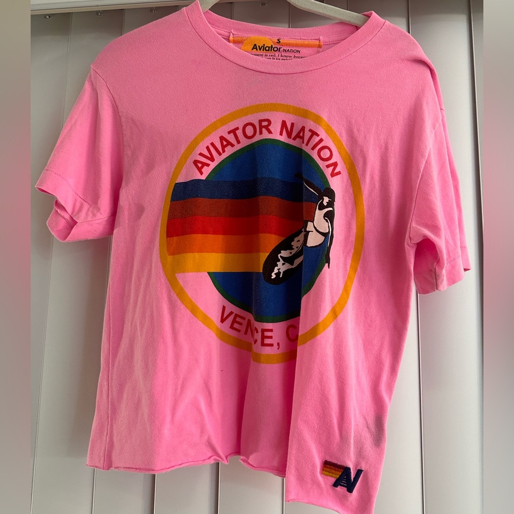 Aviator Nation Pink Short Sleeve Tee